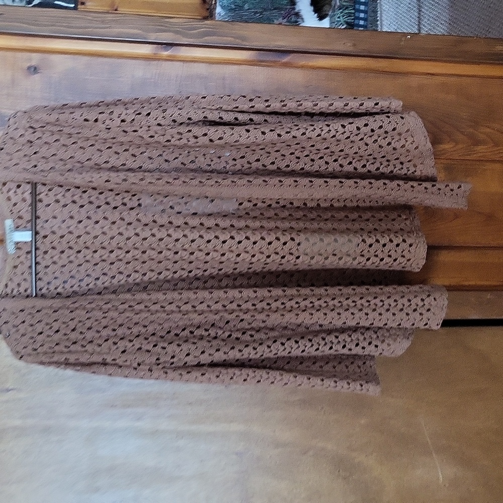 Crocheted Brown Cardigan